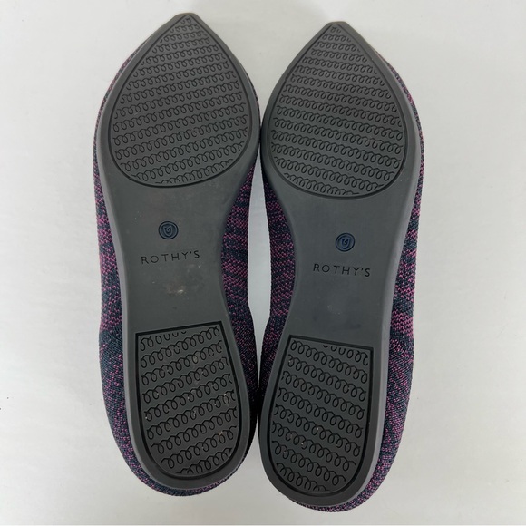 ROTHY’S The Point Magenta Heather Purple Blue Pointed Toe Slip On Flats Sz 9.5 - Picture 12 of 15